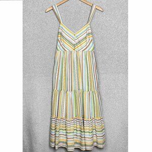 LC LAUREN CONRAD Womens NWT Striped Midi Tiered Sundress Size S
